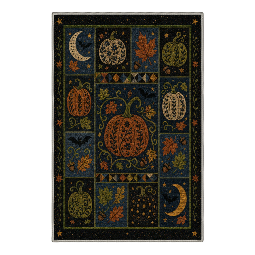 GENIMO 5'x7' Halloween Area Rug for Living Room, Washable Non Slip Soft Vintage Witch Indoor Rug for Bedroom Dining Room Home Office, Retro Sepia