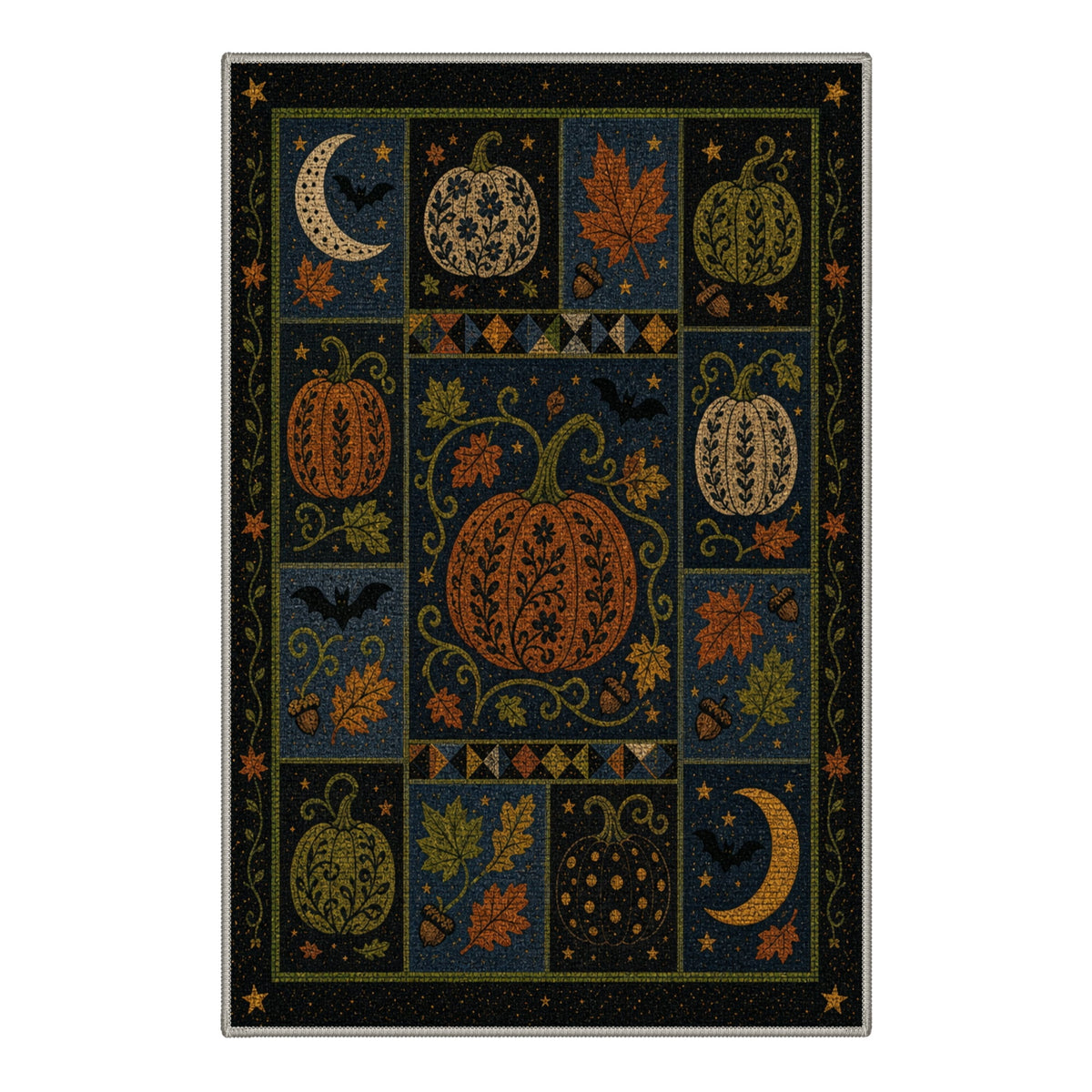 GENIMO 2'x3' Halloween Doormat, Washable Non Slip Soft Gothic Castle Outdoor Door Mat for Front Door Covered Porch Patio Entryway, Antique Gold