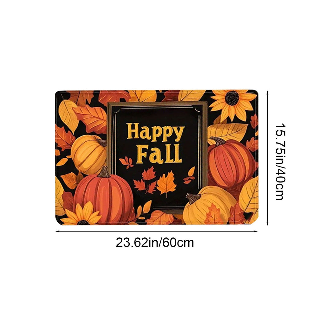 Twfbrm Fall Welcome Doormat, Fall Decorations for Home, 16"x24" Maple Leaves Pattern Floor Mat, Non-Slip Absorbent Entrance Rug Autumn Decorative Front Door Carpet for Thanksgiving Halloween