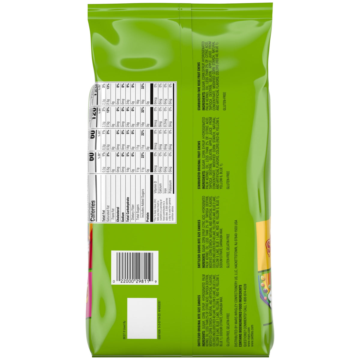 Skittles, Skittles Sours, Starburst, and Starburst FaveREDS Halloween Candy - 50 Ct Bulk Bag