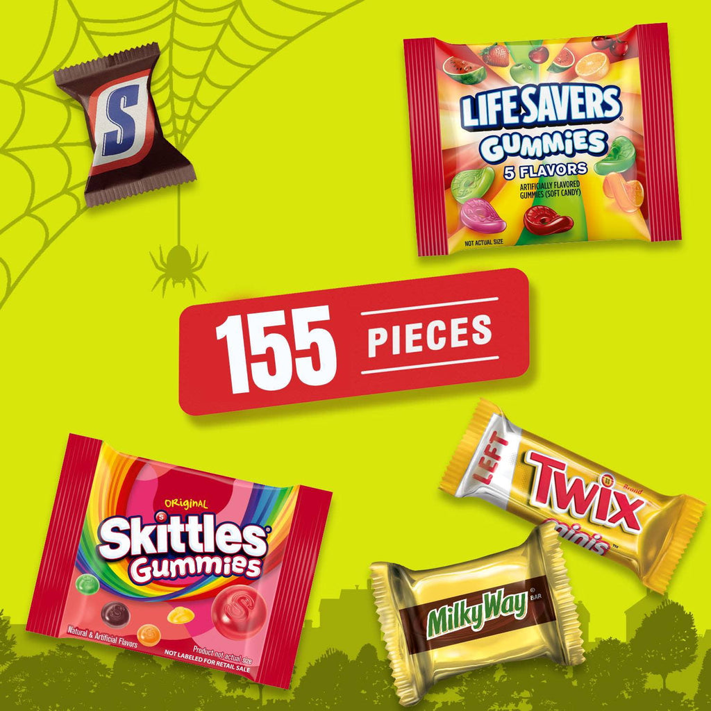 Snickers, Skittles Gummies & More Halloween Candy Variety Pack - 205 Ct Bulk Bag