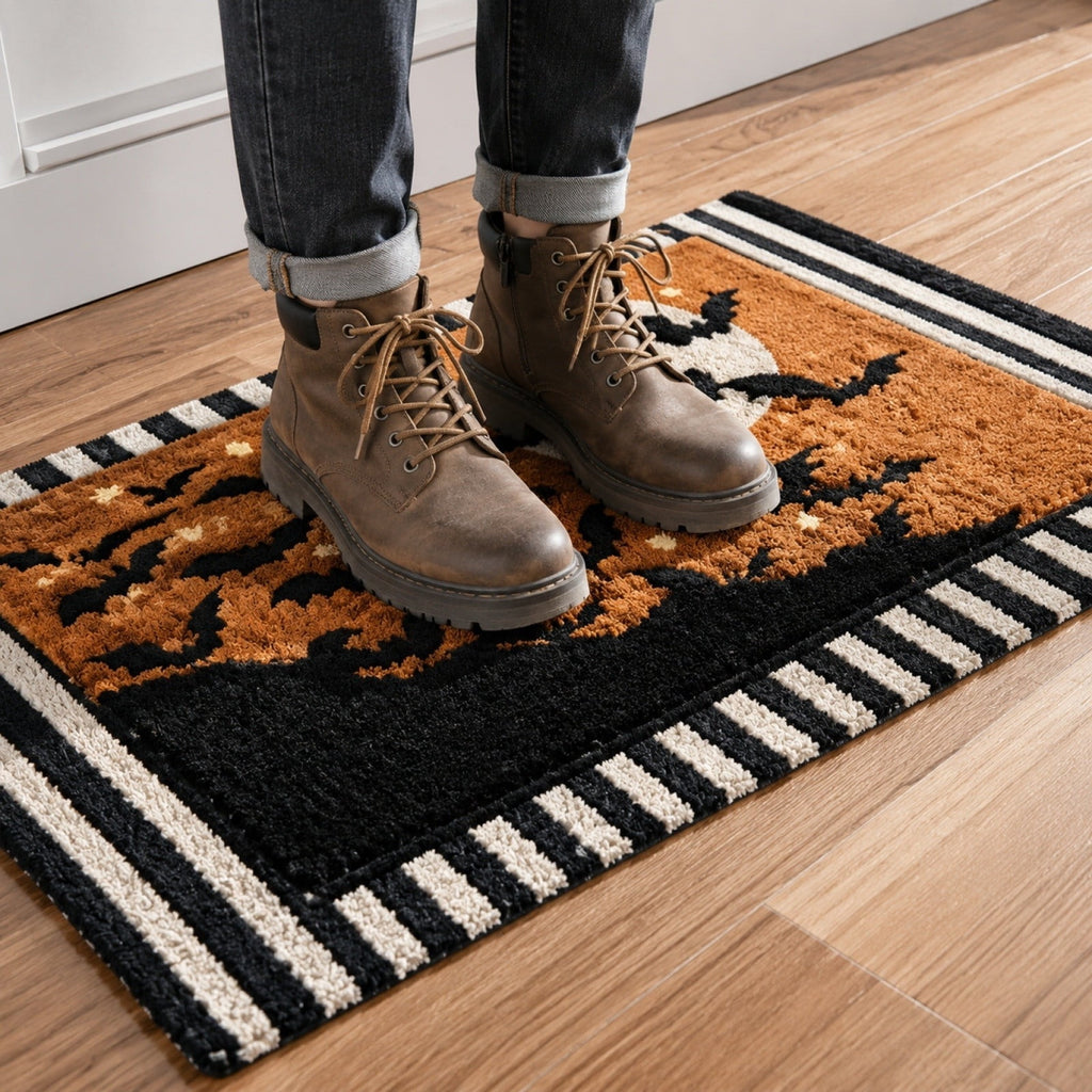 Halloween Ghost Door Mat, Cute Welcome Mat for Front Door Porch Entryway Haunted Outdoor Decor Spooky Decorative Entrance Doormat Non Slip Halloween Rug, 16" x 24"