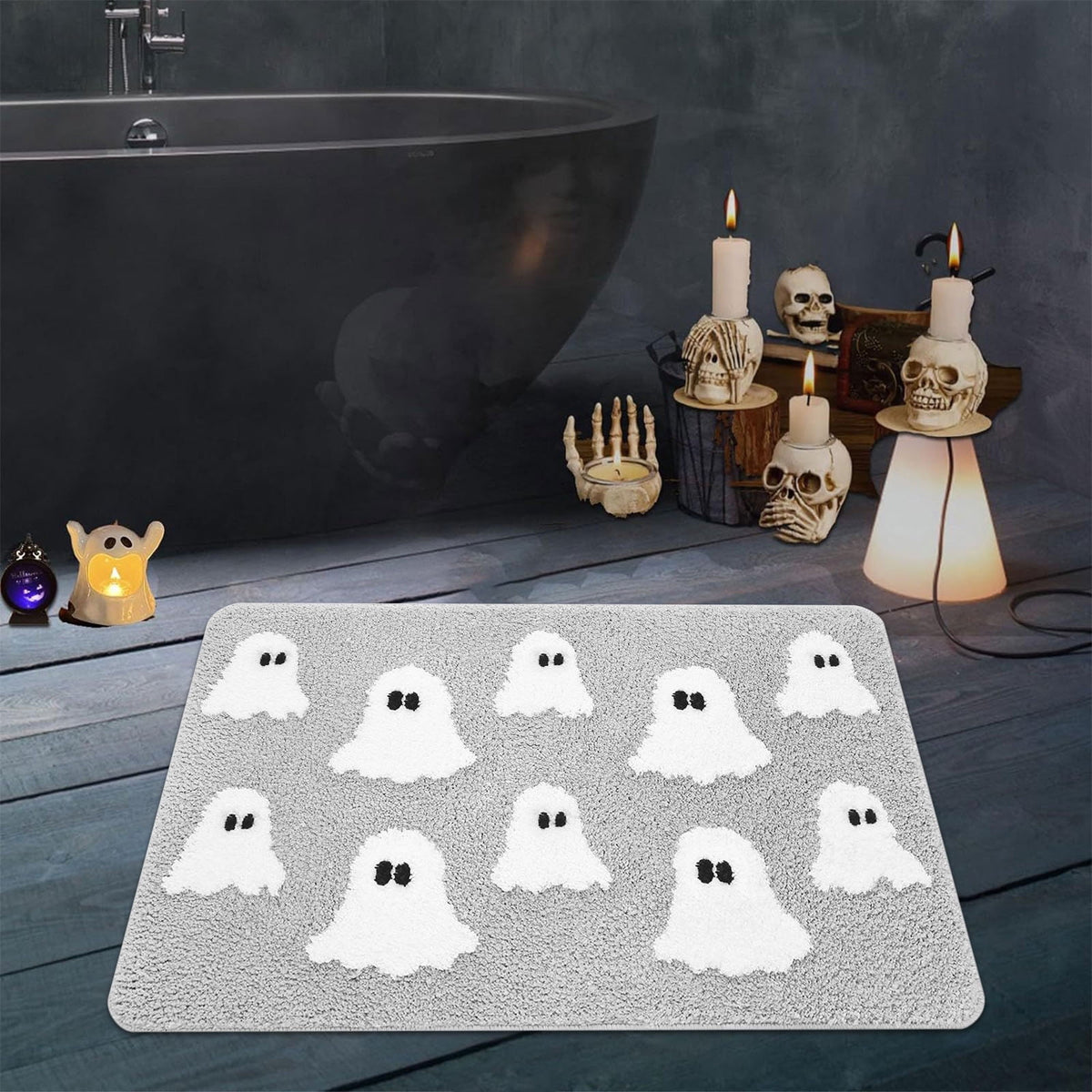Black Halloween Mini LED Lantern Table Centerpiece 5.1 Inch for Indoor Decor, 2 Inch, 5 cm