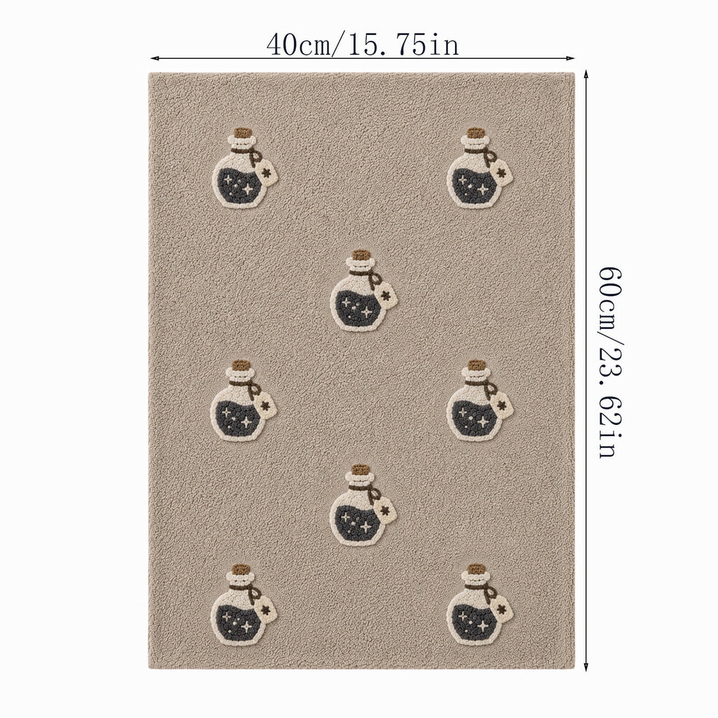 OutmaxHome Halloween Theme Cute Ghost Print Doormat, 15.8x23.6 Inch Non-Slip Absorbent Mat, Easy to Clean, for Front Door, Porch, Farmhouse