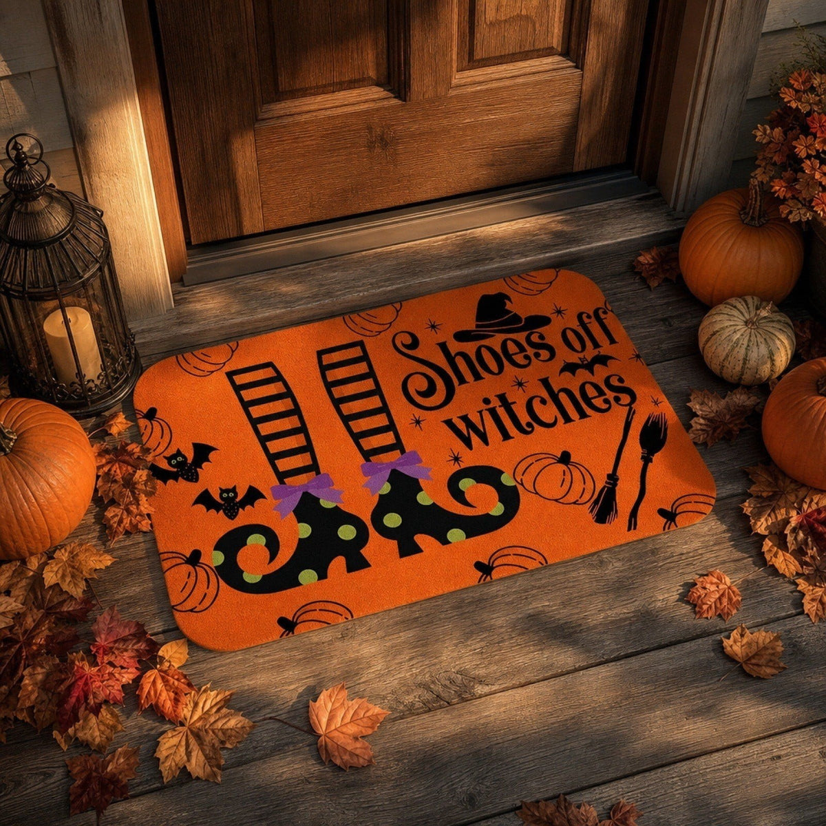 Halloween Celebration Doormat 16x24 Inch, Spooky Ghost Entrance Mat for Front Porch Indoor Outdoor, B