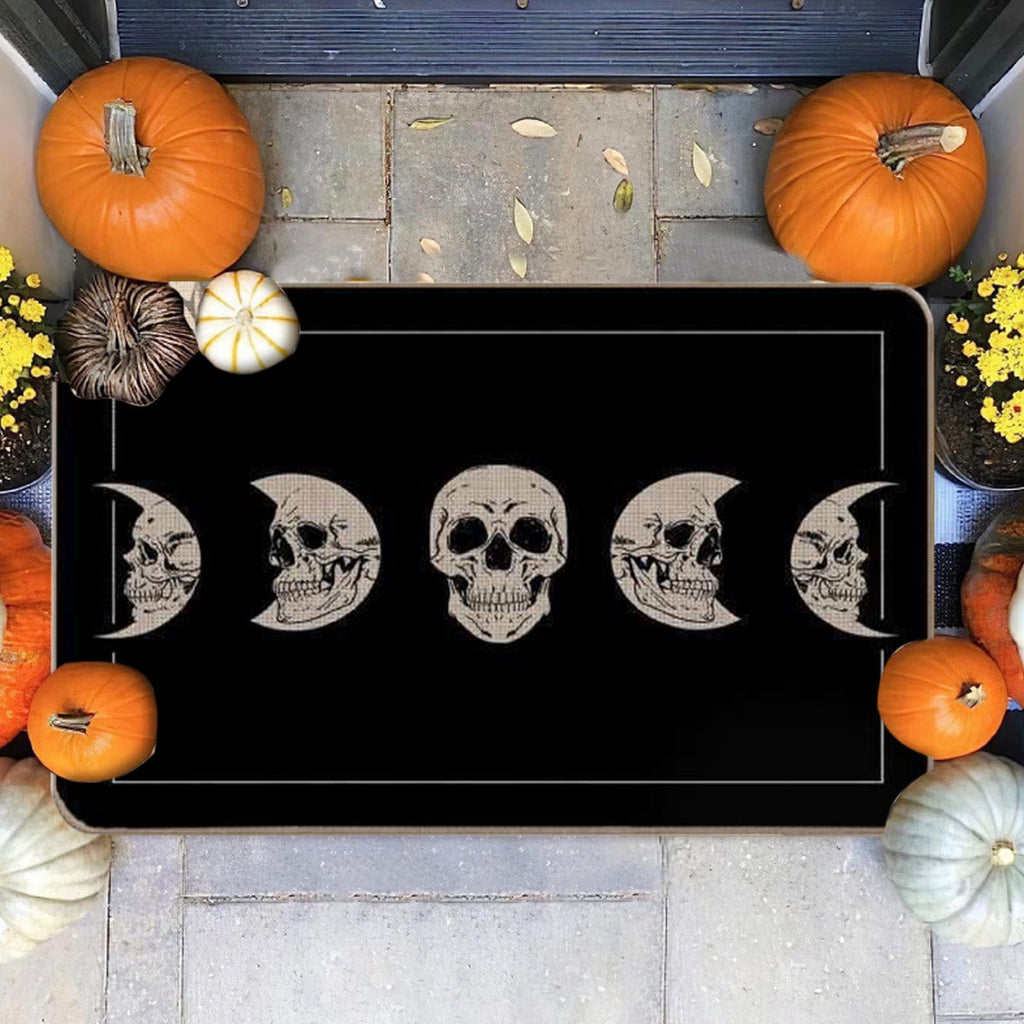 TOPRenddon Halloween Door Mat, Outdoor Front Door Decorative Doormat 16" x 24", Spider Web Bones Welcome Doormats, Non-Slip Rubber Mats Washable Carpet for Porch, Entryway, Indoor, Bathroom, Kitchen