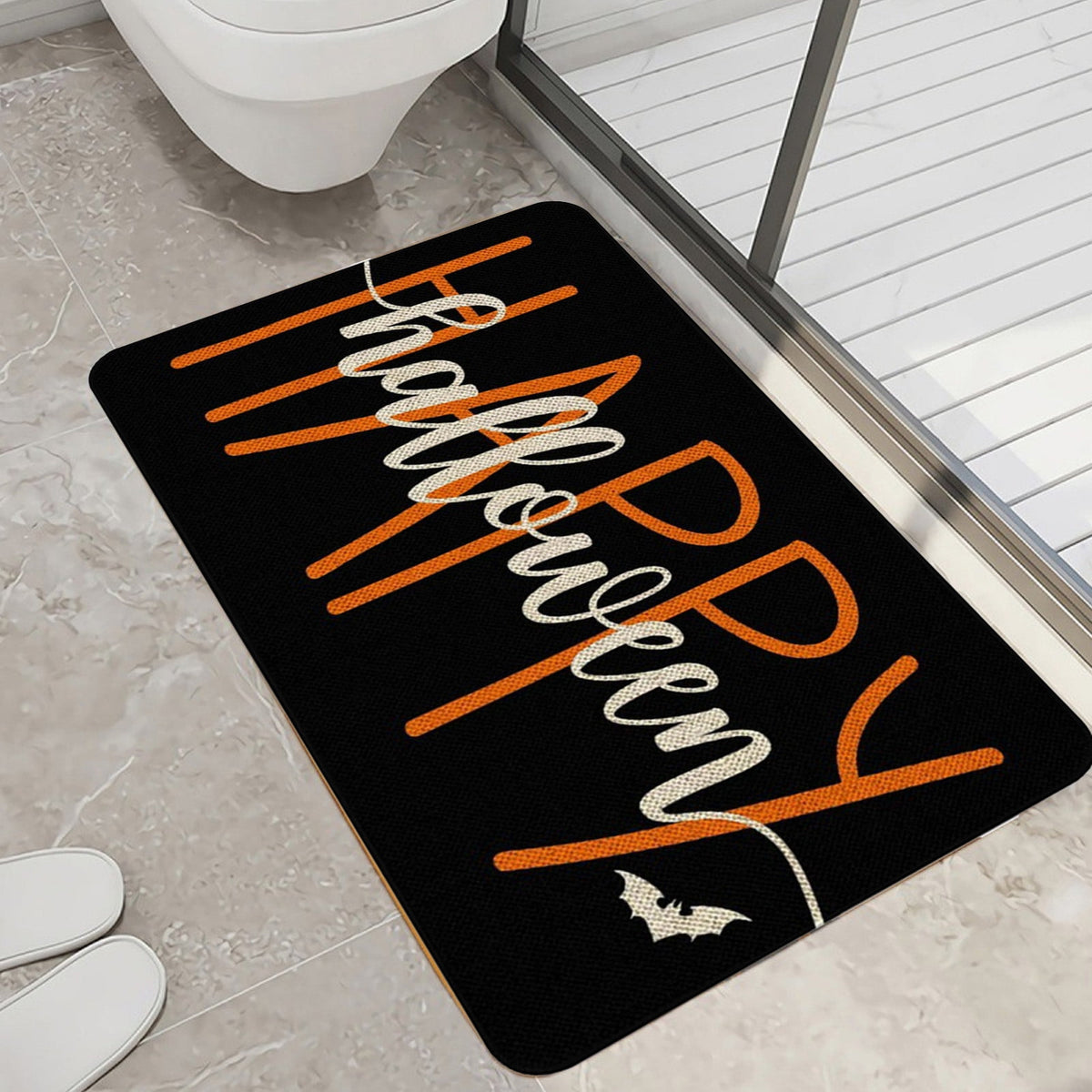 TOPRenddon Halloween Door Mat, Outdoor Front Door Decorative Doormat 16" x 24", Spider Web Bones Welcome Doormats, Non-Slip Rubber Mats Washable Carpet for Porch, Entryway, Indoor, Bathroom, Kitchen