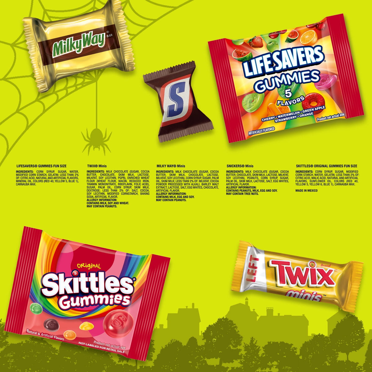 Snickers, Skittles Gummies & More Halloween Candy Variety Pack - 205 Ct Bulk Bag
