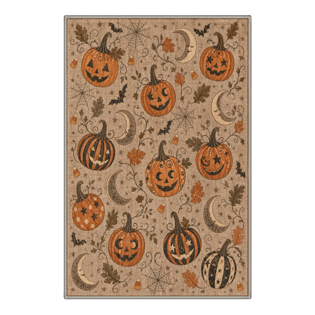 GENIMO 2'x3' Halloween Doormat, Washable Non Slip Soft Whimsical Cat Outdoor Door Mat for Front Door Covered Porch Patio Entryway, Rustic Black