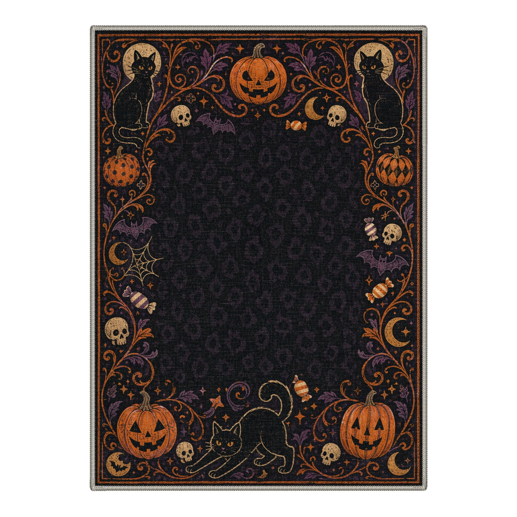 GENIMO 5'x7' Halloween Area Rug for Living Room, Washable Non Slip Soft Farmhouse Pumpkin Indoor Rug for Bedroom Dining Room Home Office, Vintage Sepia