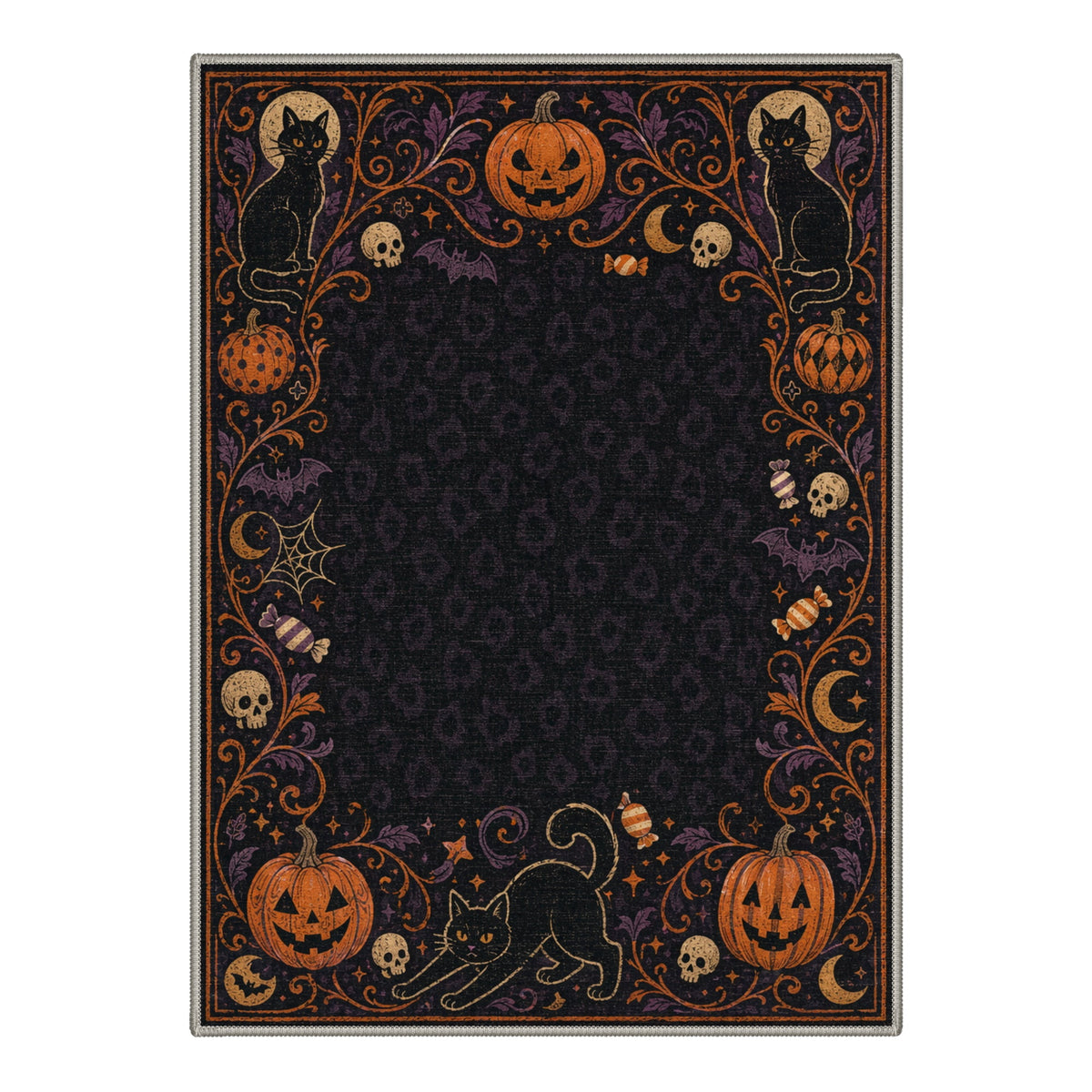 GENIMO 2'x7' Halloween Runner Rug, Washable Non Slip Soft Farmhouse Pumpkin Indoor Outdoor Hallway Runner for Porch Patio Kitchen Entryway, Vintage Sepia