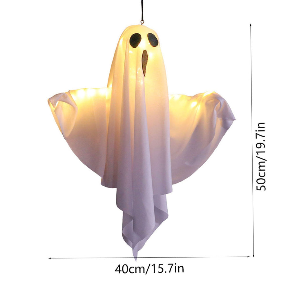 Darzheoy Halloween Decorations 20" Hanging Ghosts Light Up Decor Warm LED Ghost Light Bedroom Wall Indoor Outdoor Fall Party Garden Patio Front Porch Yard Halloween Ghost Decor Gifts