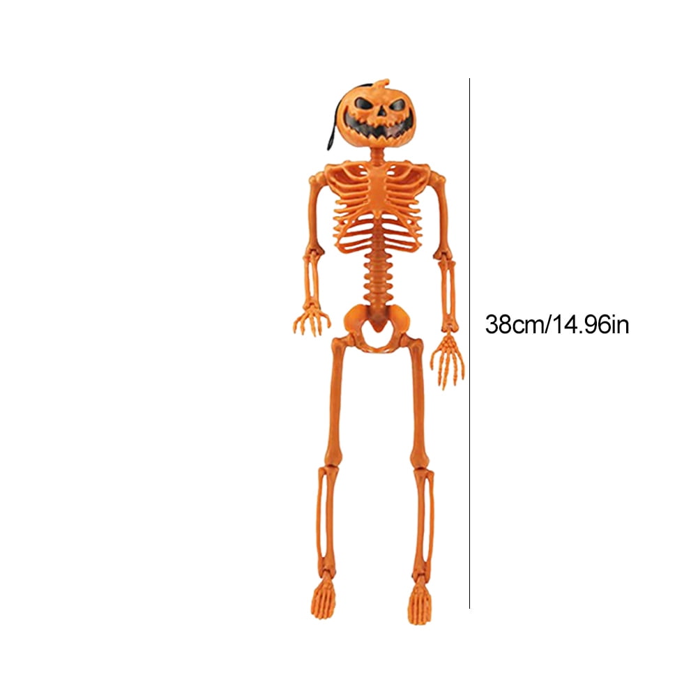 2Pcs 15" Halloween Pumpkin Skeleton for Yard Garden Props Halloween Party Decor