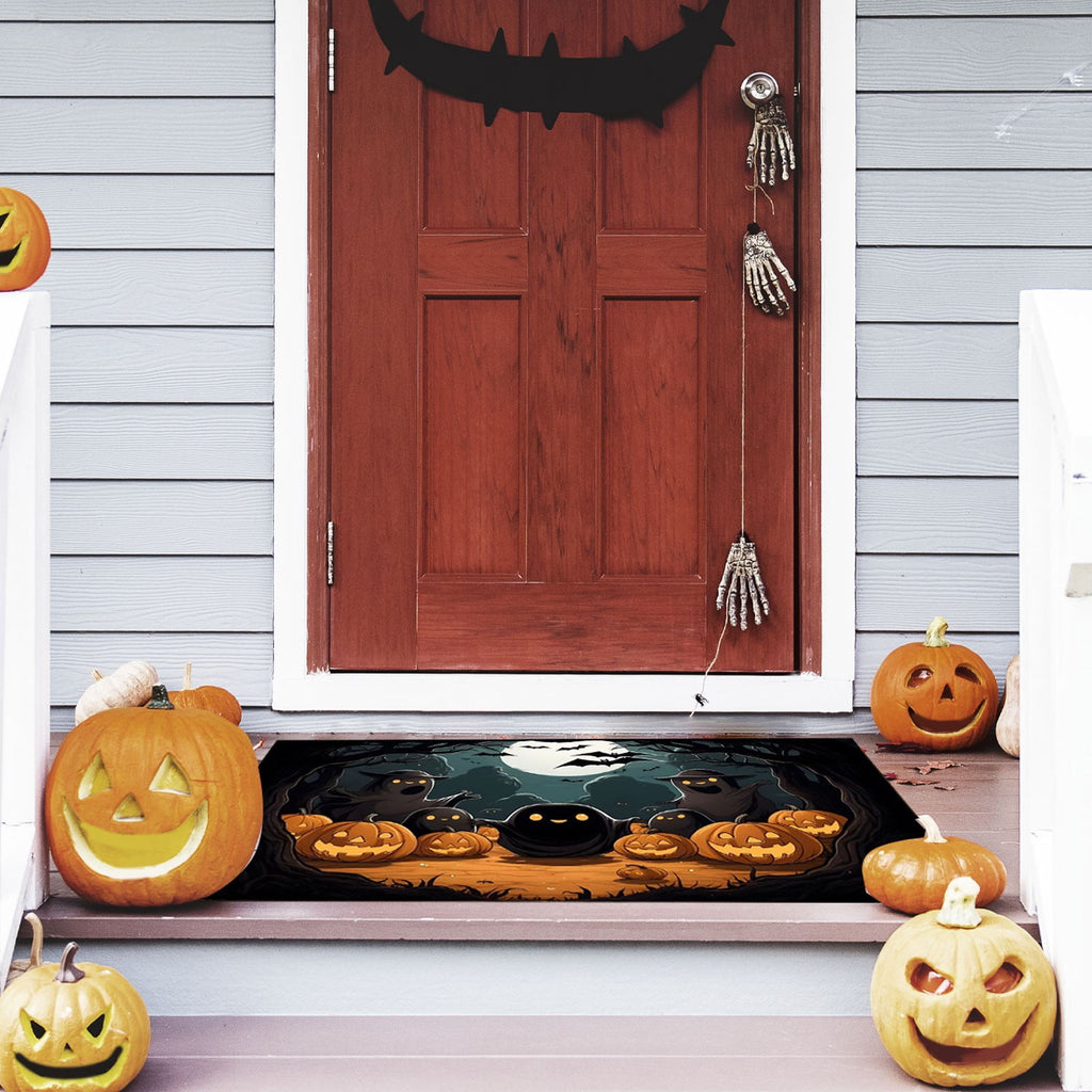 Vggrvlo Under5 Halloween Kitchen Rugs Mats for Floor Non Slip Extra Thick Chenille Door Mat Machine Washable Bath Mats Halloween Decorations