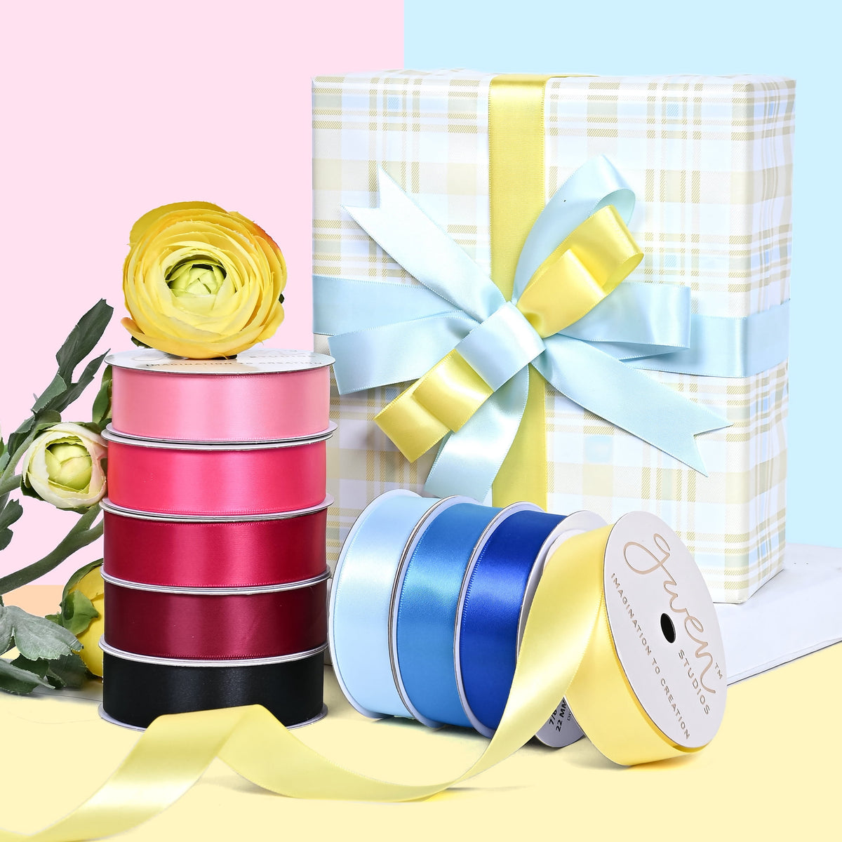 Hello Hobby 7/8" Navy Satin Ribbon, 6 Yards