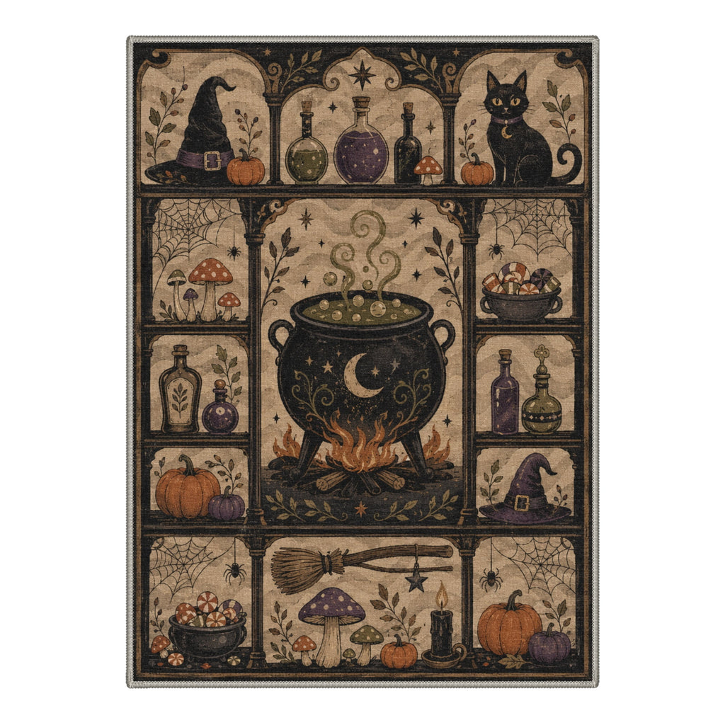 GENIMO 2'x7' Halloween Runner Rug, Washable Non Slip Soft Farmhouse Pumpkin Indoor Outdoor Hallway Runner for Porch Patio Kitchen Entryway, Vintage Sepia