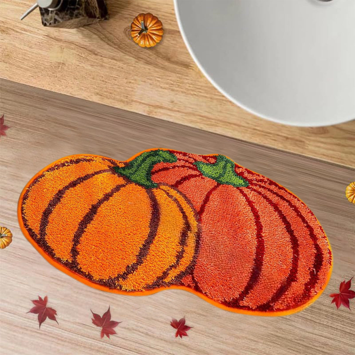 JoyMoreHome Halloween Pumpkin Ghost Welcome Door Mats 15.7x23.6 Inch Halloween Doormats Non-slip Entrance Floor Door Rug for Home Kitchen Front Door Halloween Decorations