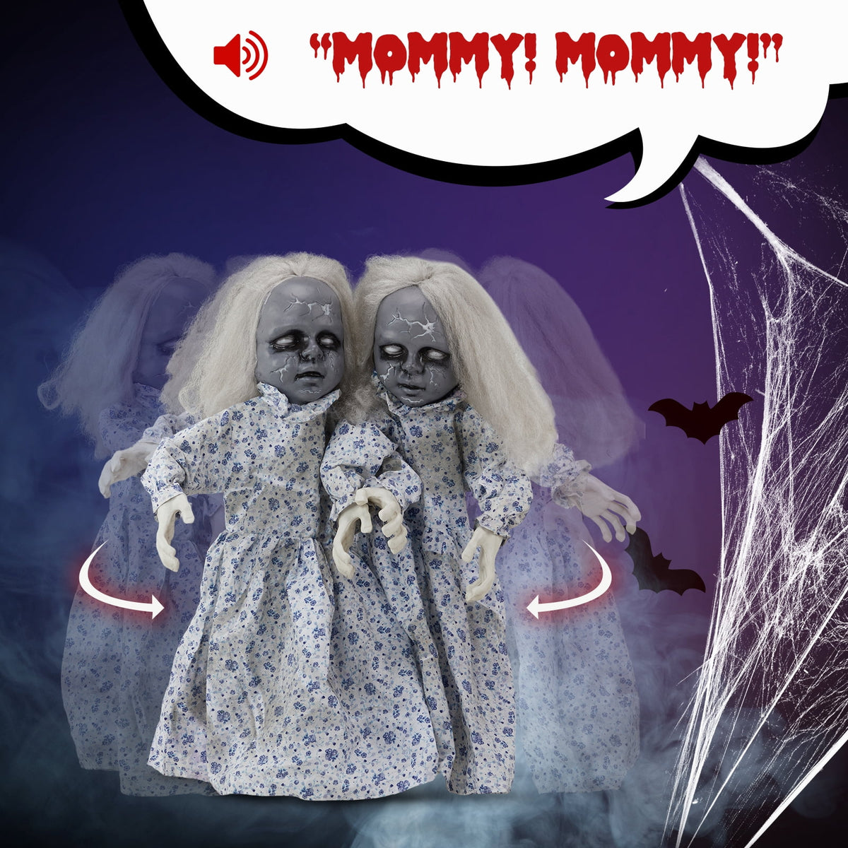 Zimtown Halloween Animatronic Outdoor Decoration, Animatronic Dolls Walking Around,3FT