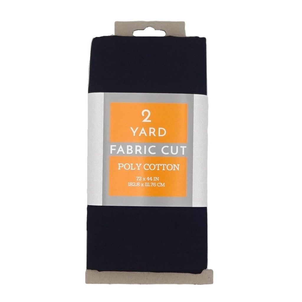 Shason Textile 2 Yard Cut Poly Cotton Fabric, Black, 44" Wide for Craft & Quilting Projects