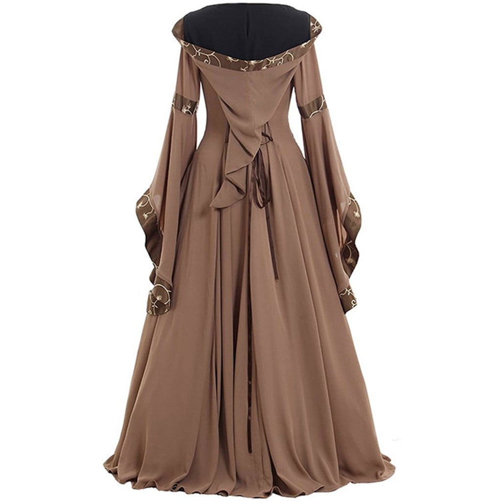 Babysbule Womens Summer Dresses, Women's Vintage Classic Medieval Floor Length Renaissance Gothic Long Sleeve Dress