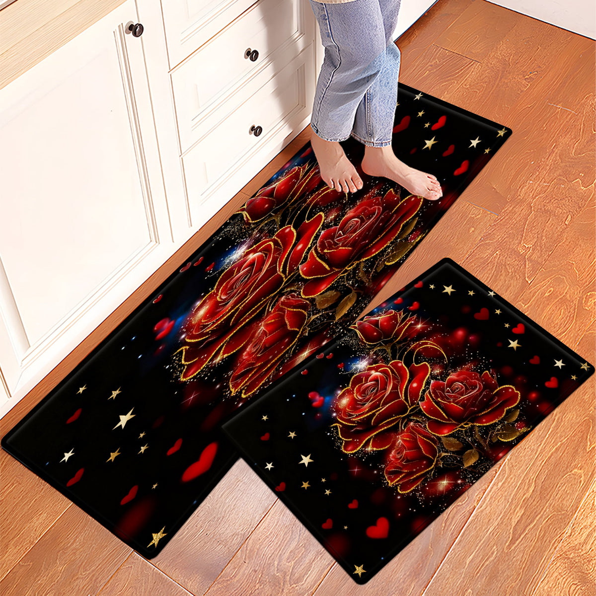 YIMEIS Halloween decoration Kitchen rugs Washable flannel Printed Area Rug and Mats DoorMats, bath mat,Autumn and Winter Festival Decoration-Halloween Undead 15.7'' x 23.6''