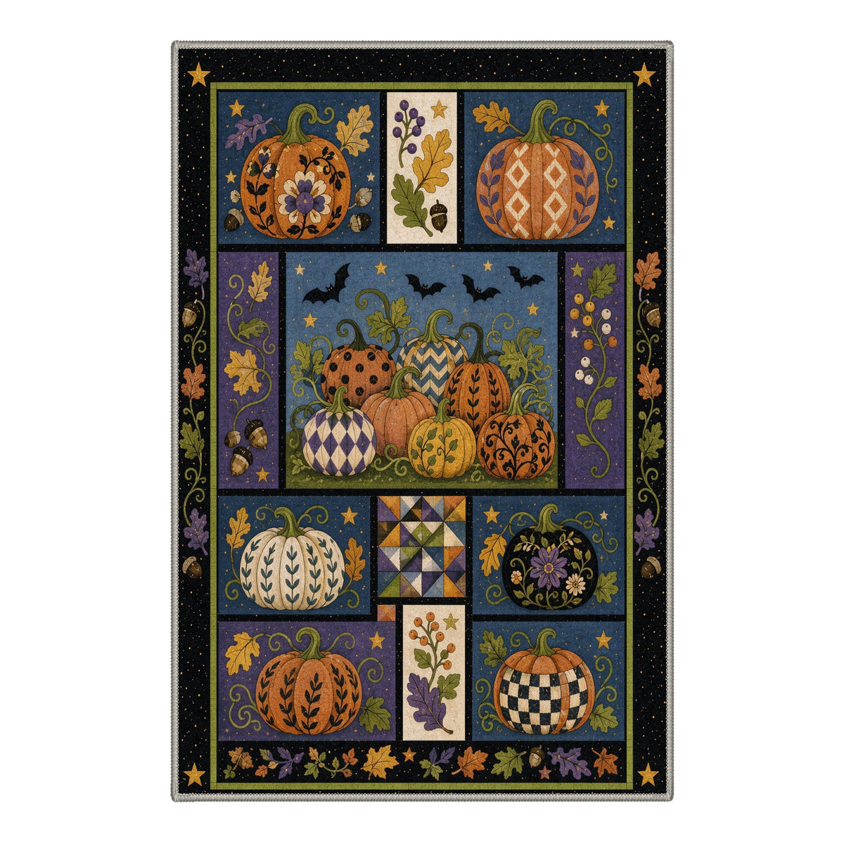 GENIMO 2'x3' Halloween Doormat, Washable Non Slip Soft Gothic Castle Outdoor Door Mat for Front Door Covered Porch Patio Entryway, Antique Gold