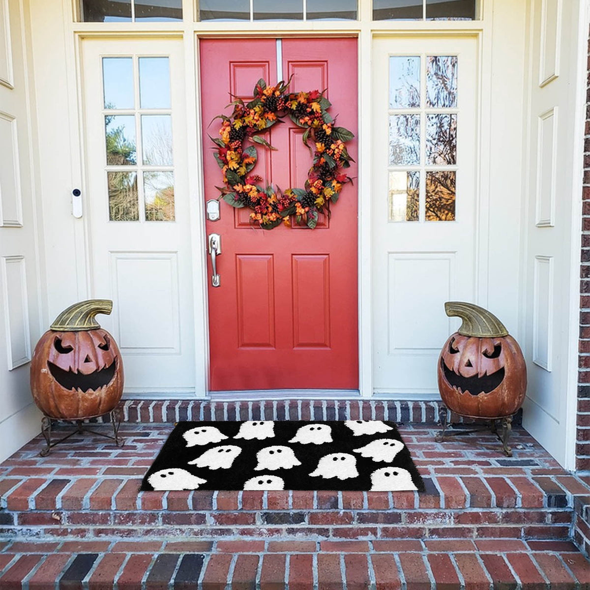 Halloween Doormat Cute Ghost Floor Mat Non-Slip Entrance Door Rugs for Indoor Outdoor Bathroom Porch Decor,15.7 x 23.6 Inch