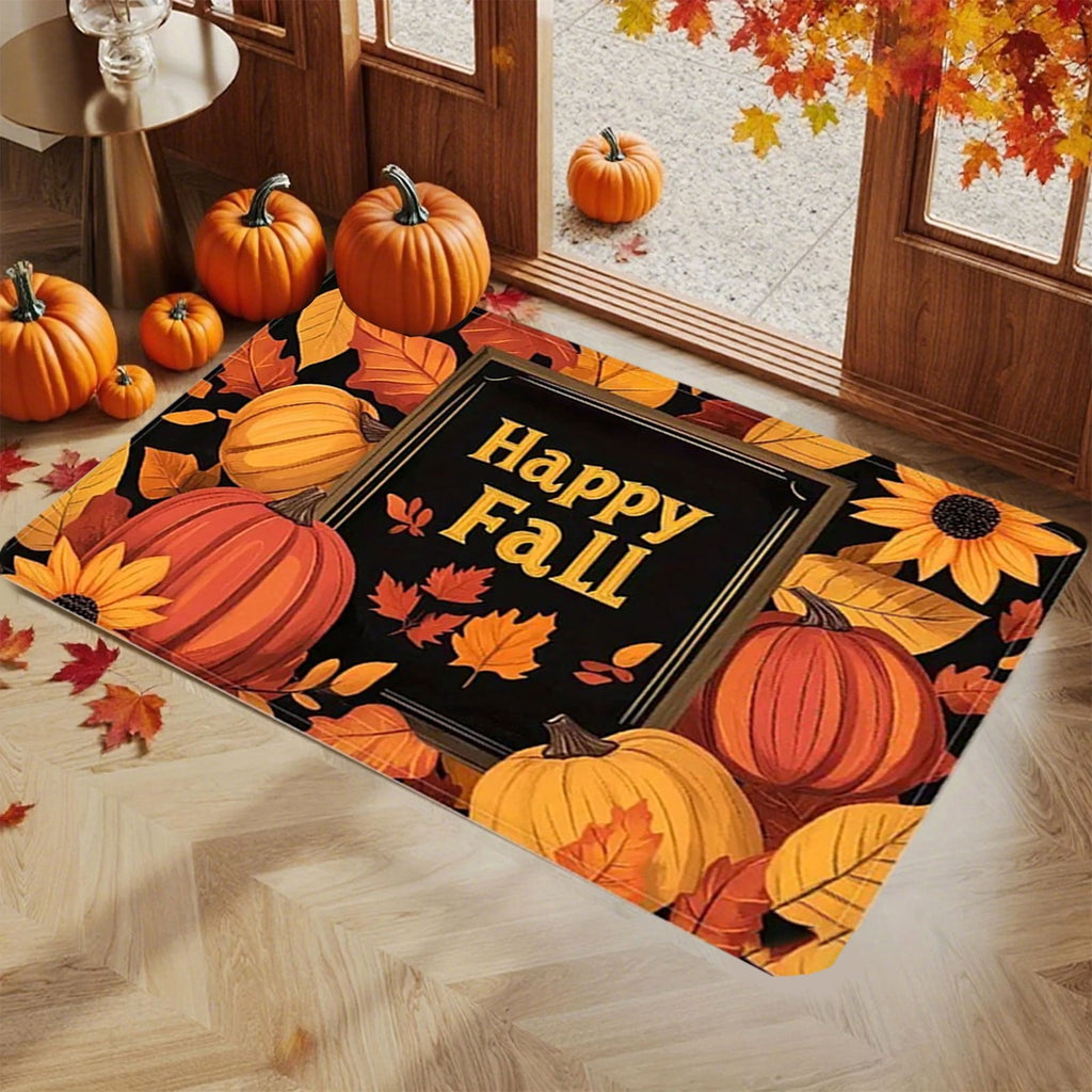 Twfbrm Fall Welcome Doormat, Fall Decorations for Home, 16"x24" Maple Leaves Pattern Floor Mat, Non-Slip Absorbent Entrance Rug Autumn Decorative Front Door Carpet for Thanksgiving Halloween