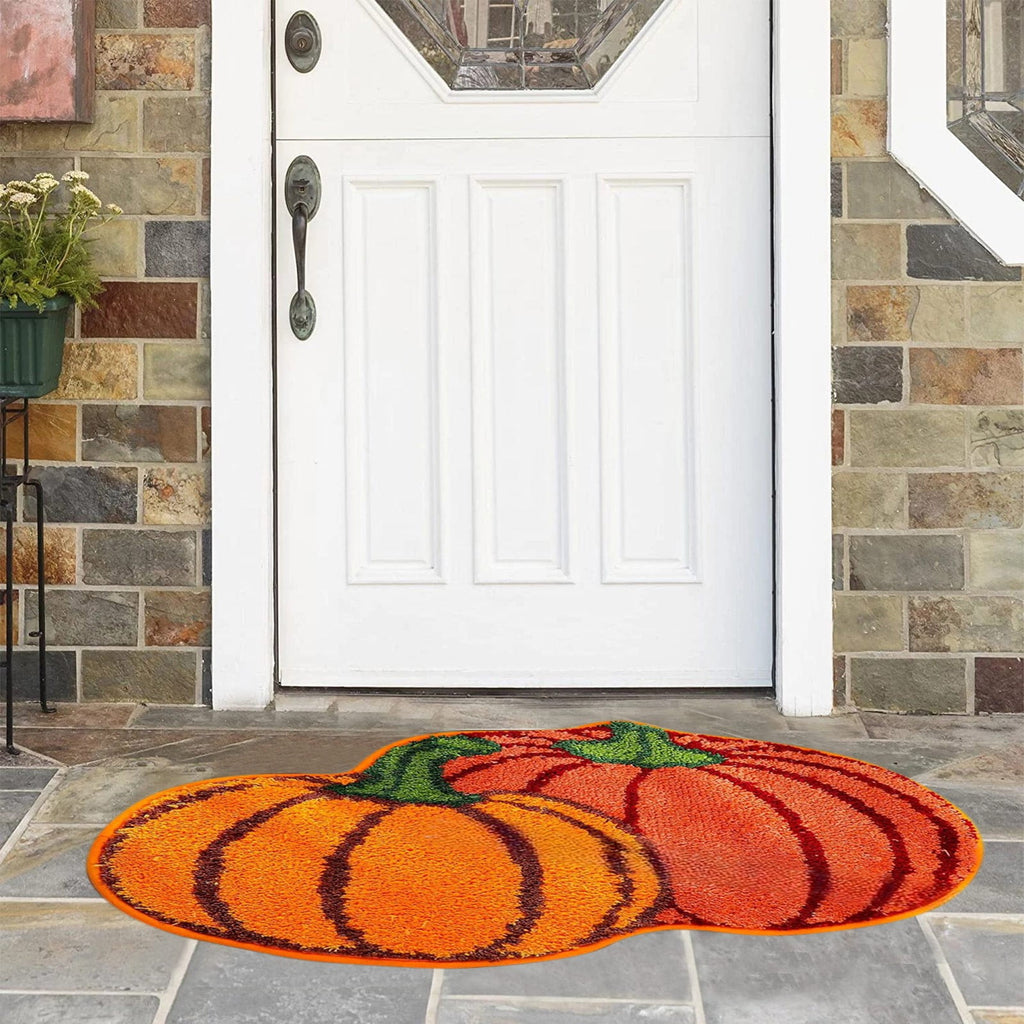 JoyMoreHome Halloween Pumpkin Ghost Welcome Door Mats 15.7x23.6 Inch Halloween Doormats Non-slip Entrance Floor Door Rug for Home Kitchen Front Door Halloween Decorations