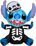 3' Gemmy Airblown Inflatable Halloween Disney's Stitch in Skeleton Costume Yard Decoration 552722