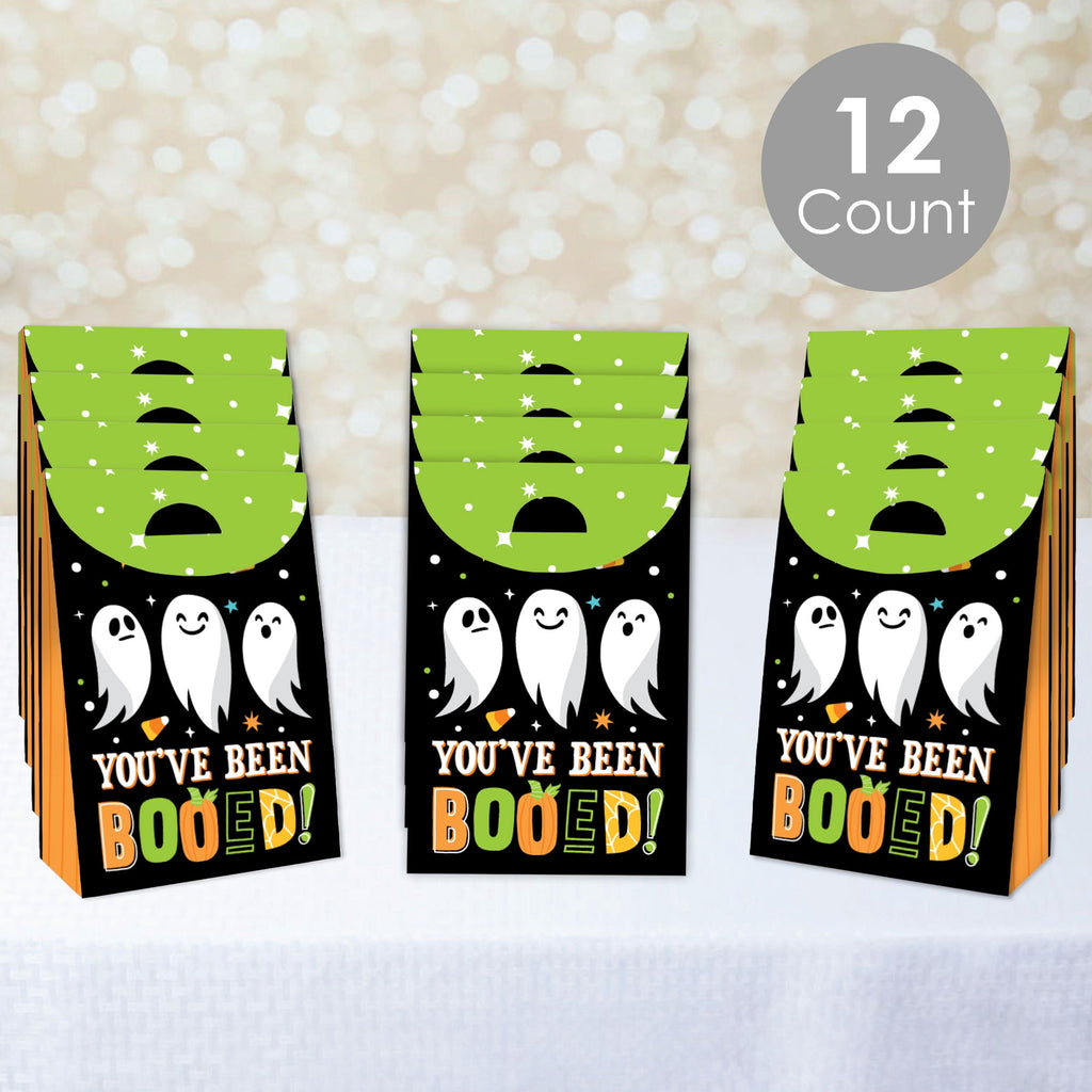 Big Dot of Happiness You've Been Booed - Ghost Halloween Gift Favor Bags - Party Goodie Boxes - Set of 12