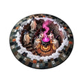 3D Halloween Rug,Halloween Quilted Round Rug 3D Illusion,Soft & Durable Fabric Non-Slip Modern Home Decor,15.7in