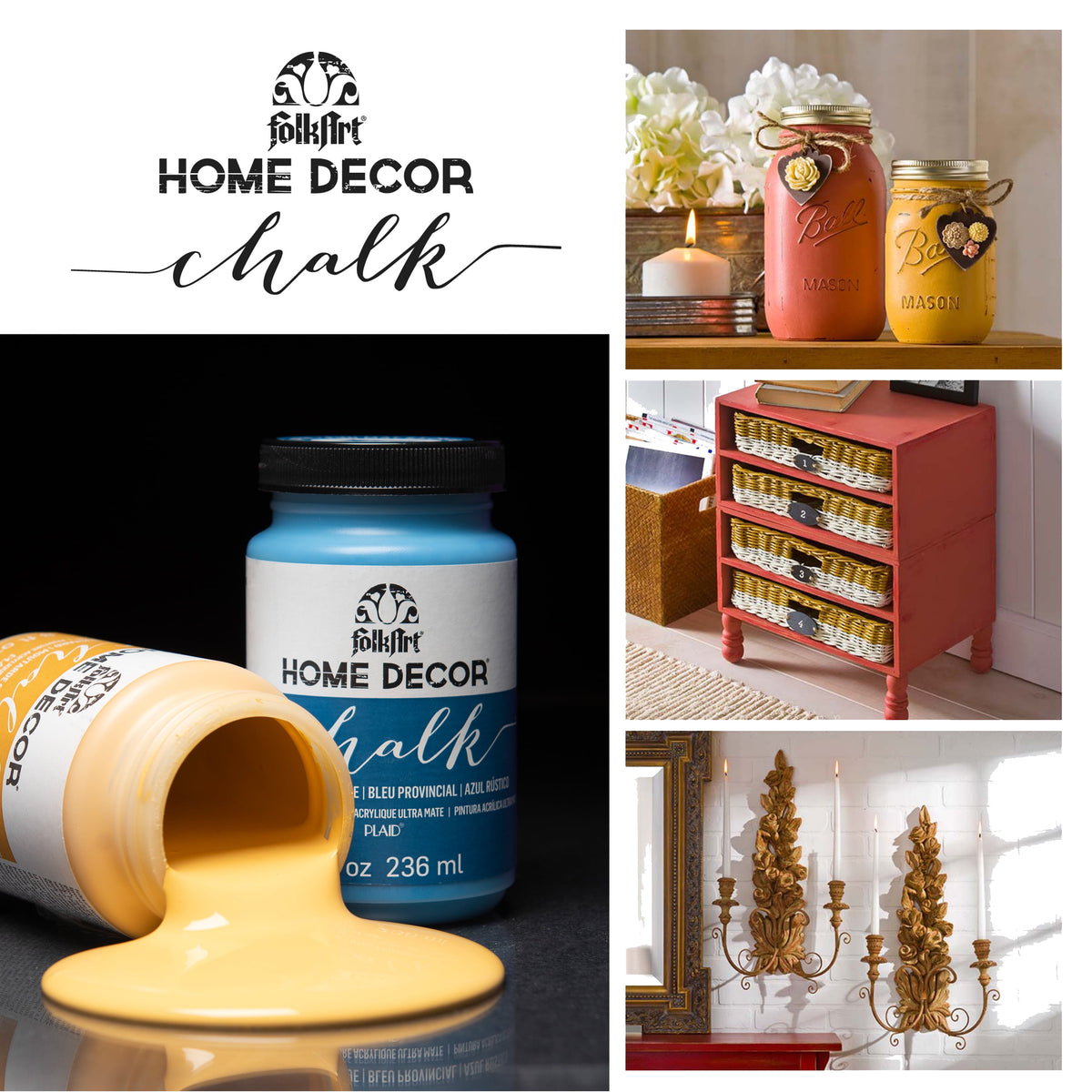 FolkArt Home Décor Chalk Acrylic Craft Paint, Java, Ultra Matte Finish, 8 fl oz