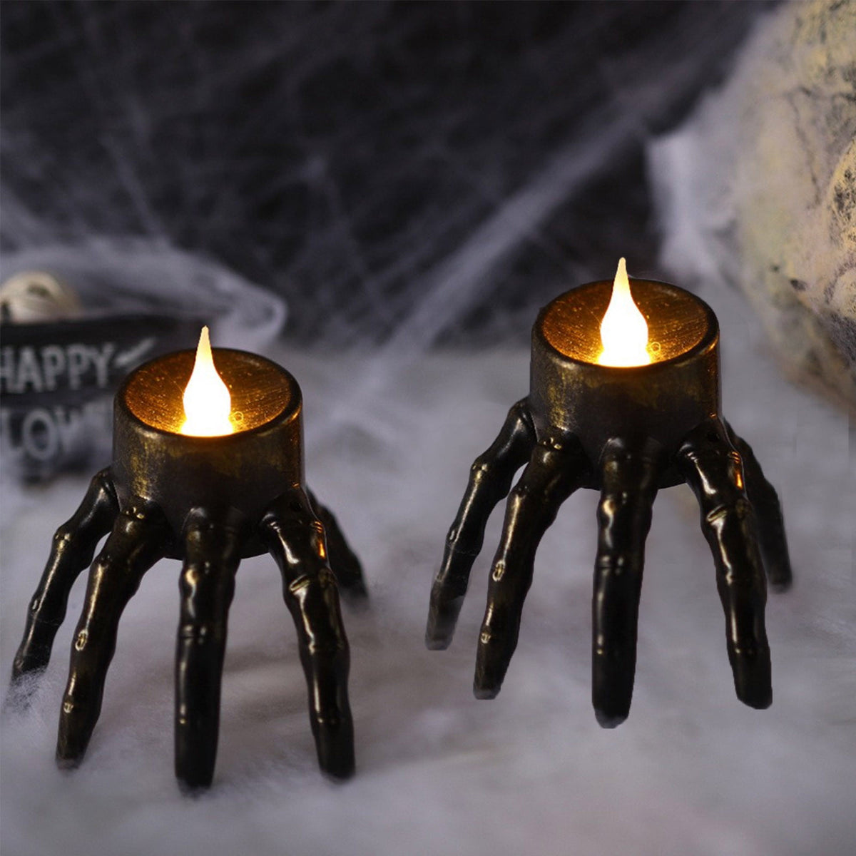 XGFHYJEH Halloween Skeleton Lights Decorations, Halloween Candle Lamp Decoration Ornament Indoor Outdoor, Halloween Scary Decor for Home Outside Yard Lawn Garden Party