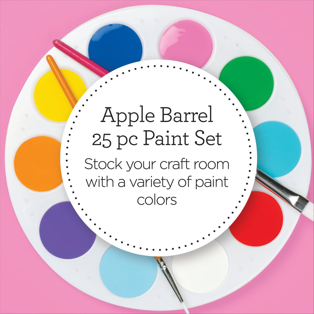 Apple Barrel Color Basics 2 fl oz Acrylic Craft Paint Set, Matte Finish, 25 Piece