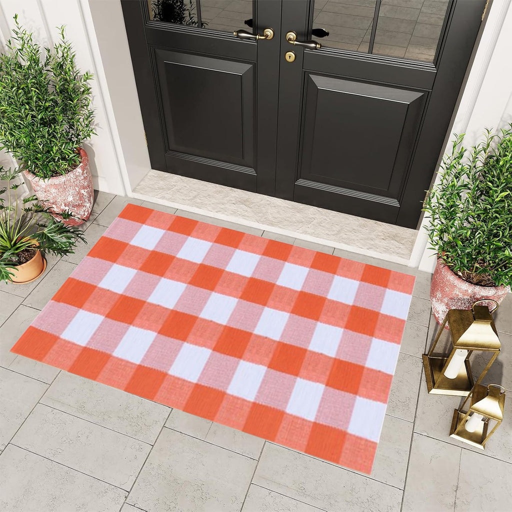 Muecwrye 2 Pcs Fall Doormats, Halloween Doormat, Cute Welcome Mats for Outside, Bathroom Front Door Mat, Washable Fall Rugs for Front Porch Entrance, Farmhouse Indoor Outdoor decor