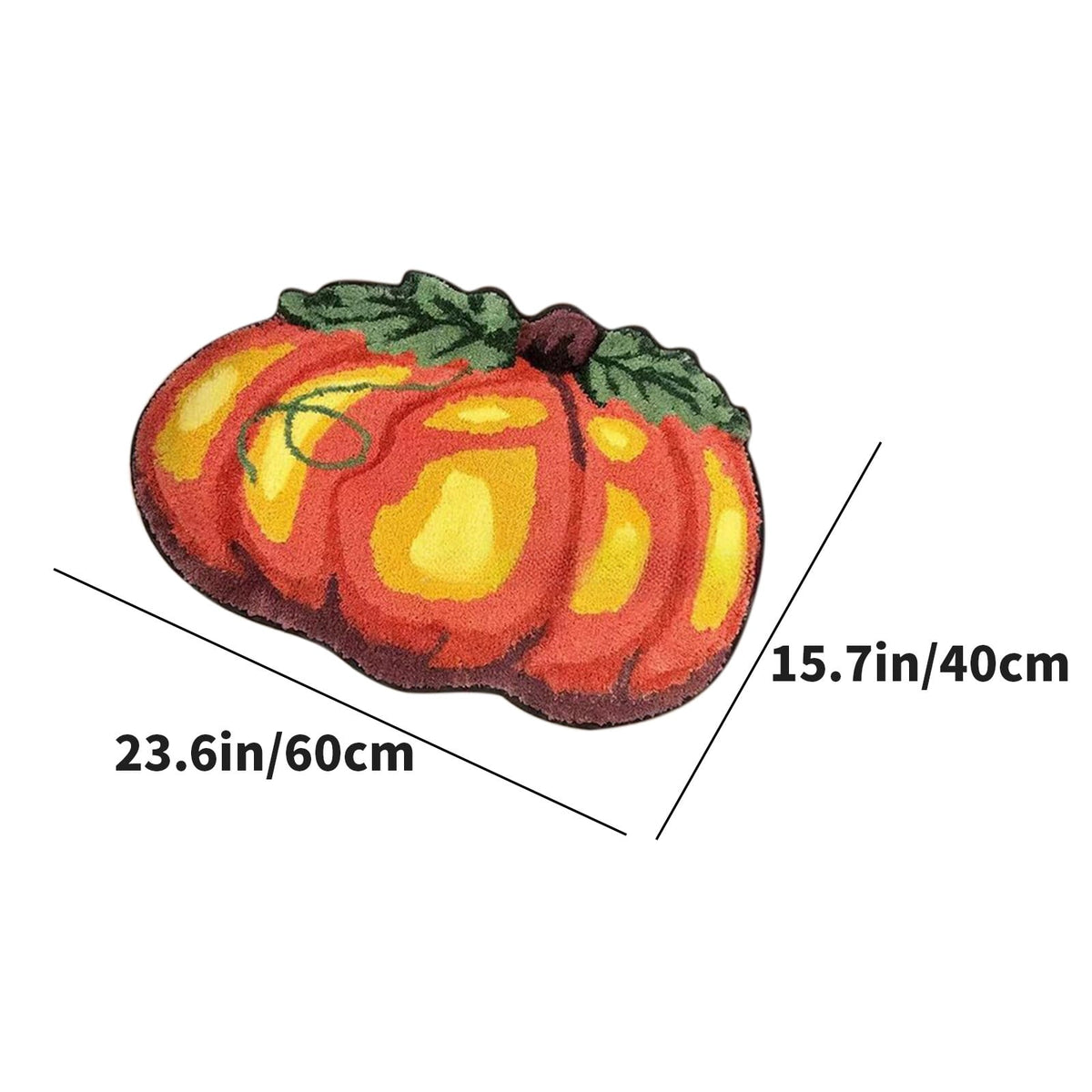 Fall Bathroom Rug Cute Pumpkin Shape Bath Mat Autumn Orange Non Slip Shower Rugs Foot Mat Front Door Mat Carpet Floor Rug for Kitchen Bedroom Living Room Family Decor