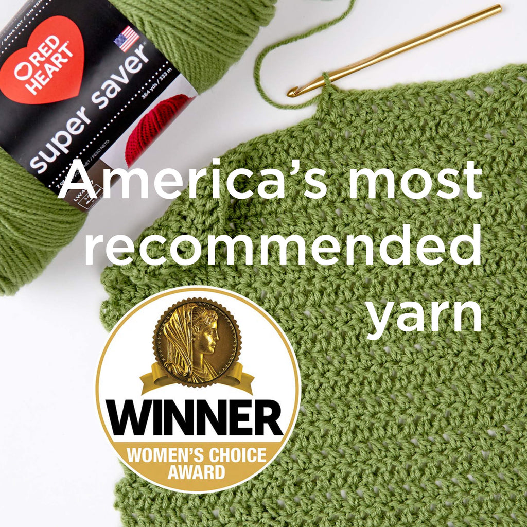 Red Heart Super Saver Ombre Medium Acrylic Green Apple Yarn, 482 yd