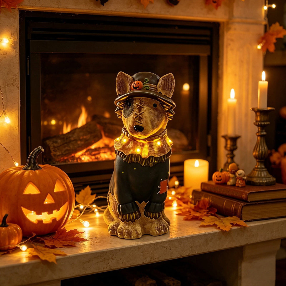Clearance! Christmas Golden Retriever Statue with LED Lights, Cute Dog Holding Puppy Figurine, Christmas Decoration Indoor Outdoor, Gift for Kiddo Adults