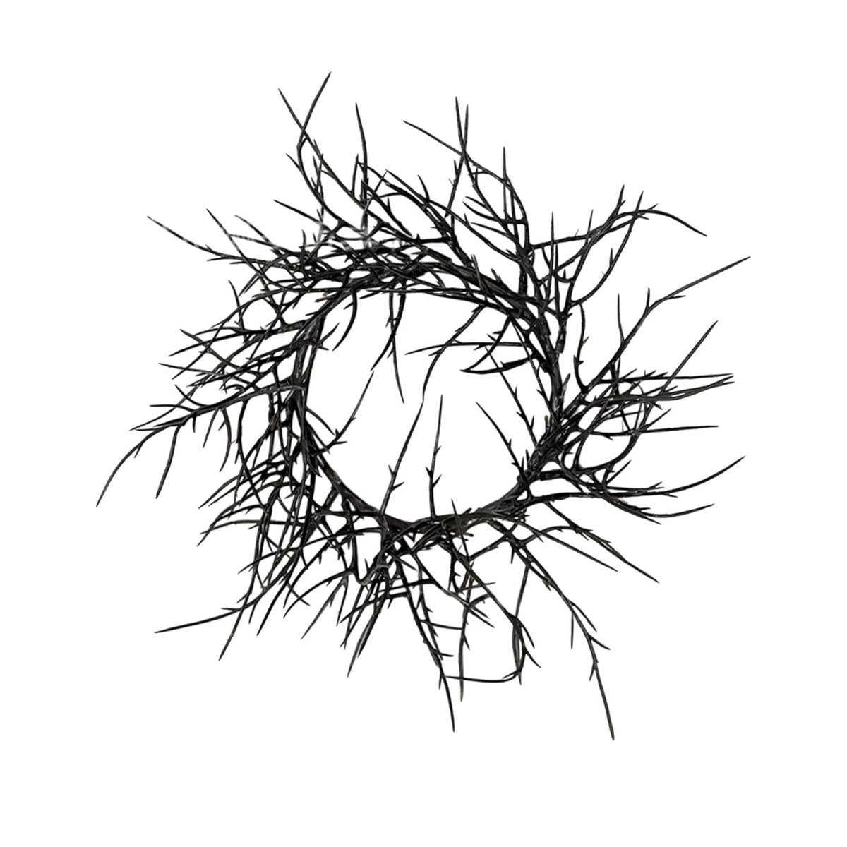 WWC Halloween Wreath, 18 inch Black Bats and Bare Branch Wreath, Gothic Halloween Decor Twig Wreath for Halloween Party Front Door Porch and Fireplace