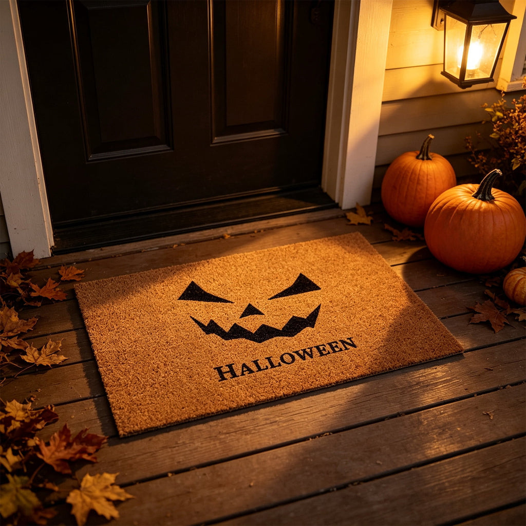 Halloween Ghost Door Mat, Cute Welcome Mat for Front Door Porch Entryway Haunted Outdoor Decor Spooky Decorative Entrance Doormat Non Slip Halloween Rug, 16" x 24"