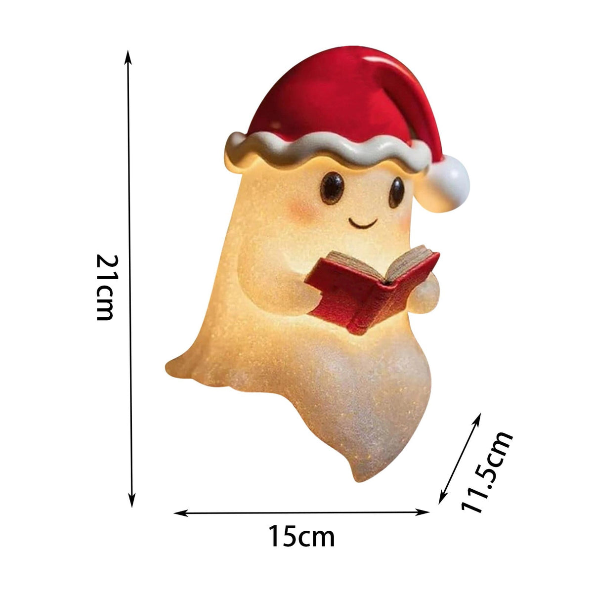 Fwttom Ghost Night Light, Halloween Lights Cute Ghost Reading Book Lamp, Halloween Decorations Indoor Light Up Ghost Statue Ghost Light for House Mantel Bedside