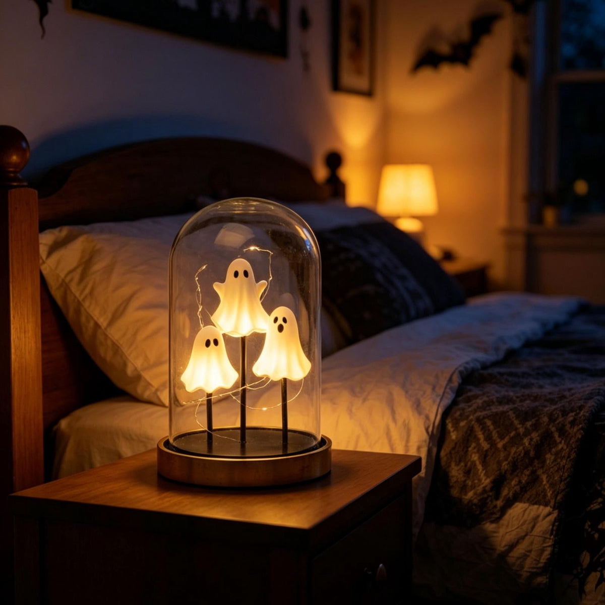 Clearance Gothic LED Lamp – Raven's Moonlight Mysterious Crow on Orb Sculpture, 3D Hollow Lantern Decorative Lamp for Gothic Collectors, Halloween Enthusiasts Best Halloween Gifts