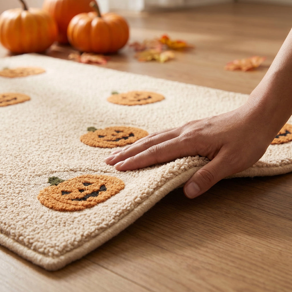 Halloween Ghost Door Mat, Cute Welcome Mat for Front Door Porch Entryway Haunted Outdoor Decor Spooky Decorative Entrance Doormat Non Slip Halloween Rug, 16" x 24"