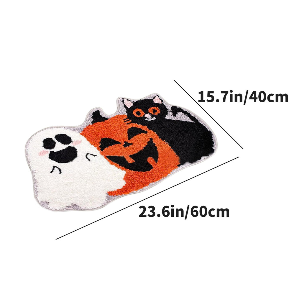 JoyMoreHome Halloween Pumpkin Ghost Welcome Door Mats 15.7x23.6 Inch Halloween Doormats Non-slip Entrance Floor Door Rug for Home Kitchen Front Door Halloween Decorations