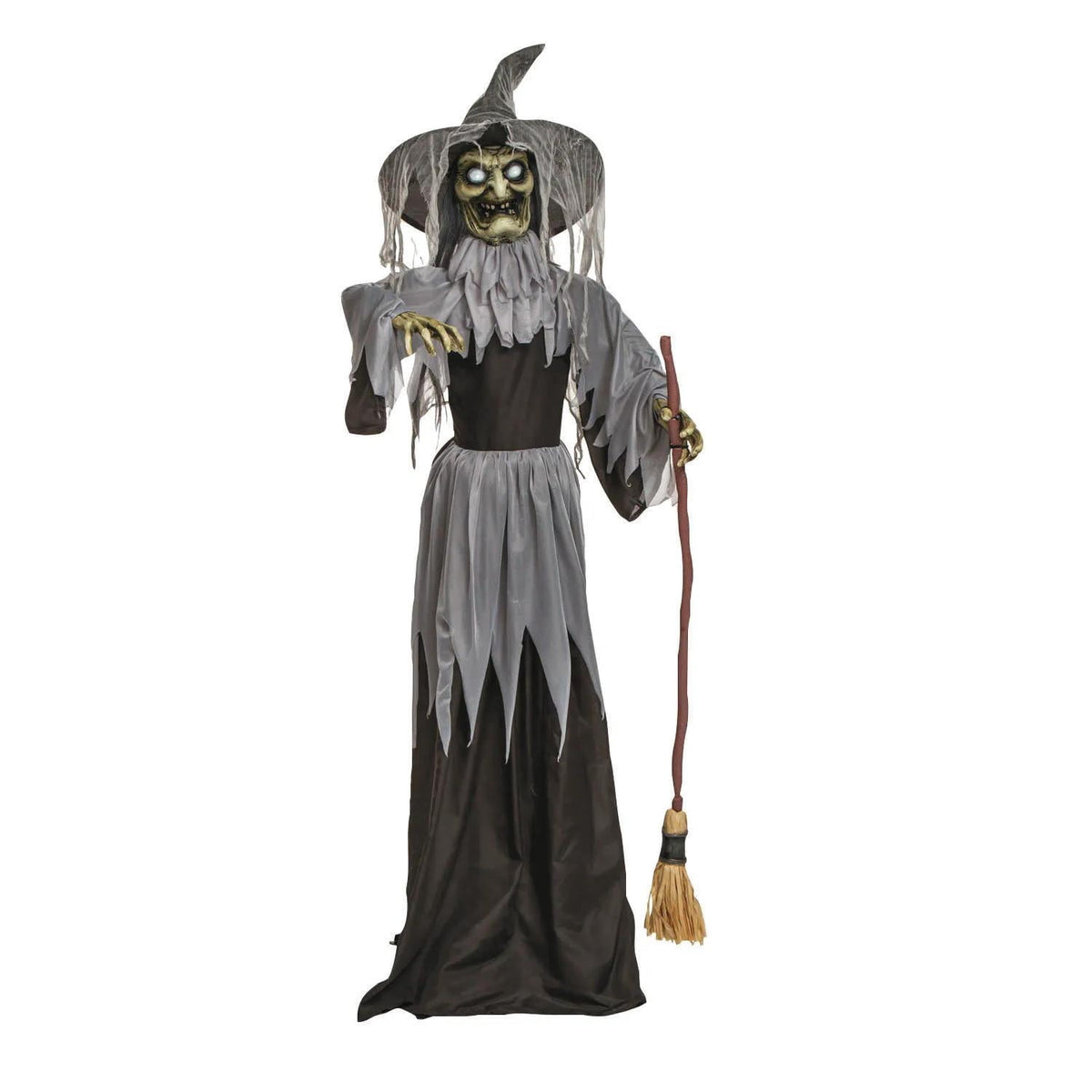 6 Ft. Animated Standing Body Turning Witch Halloween Decoration
