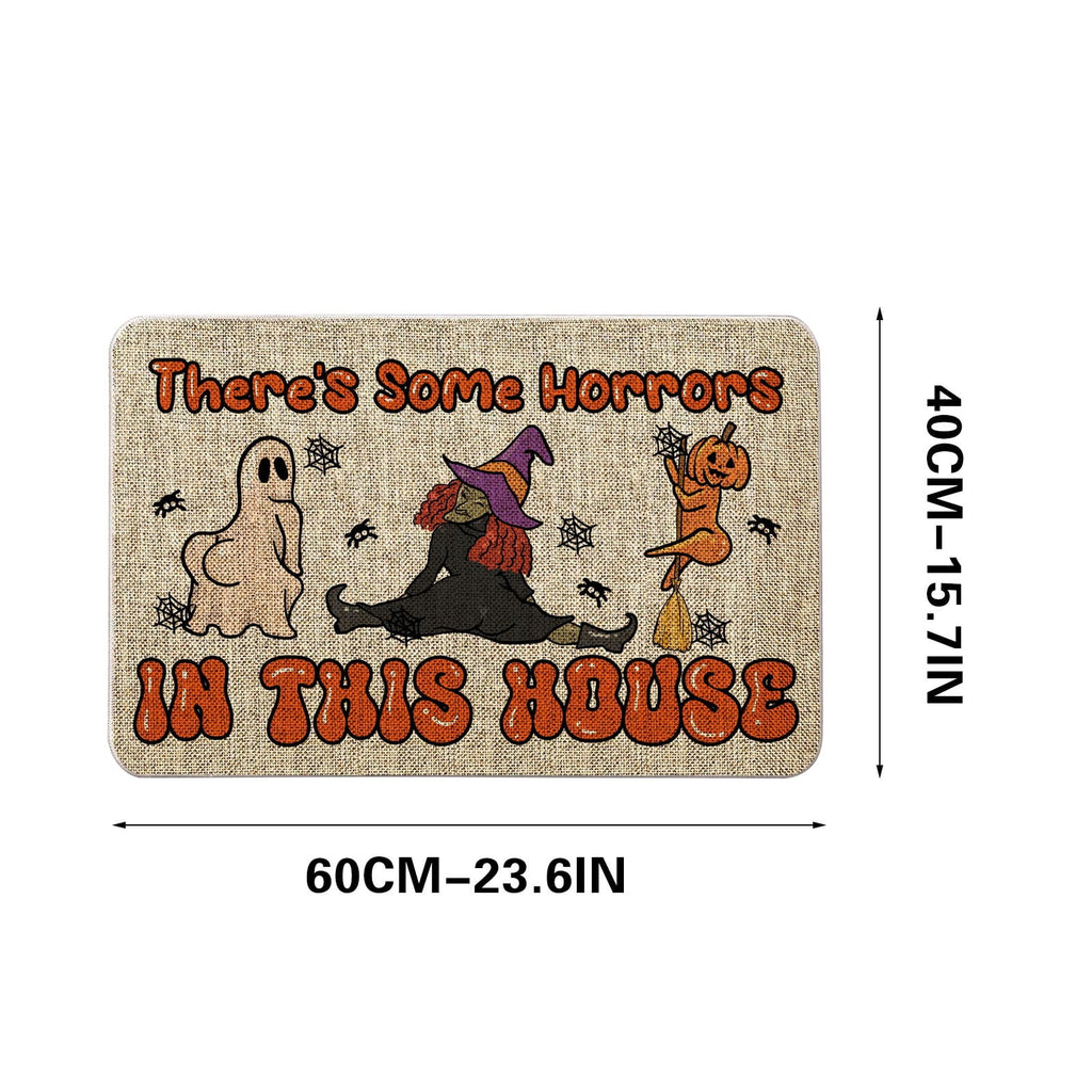 JOGZMZ Halloween Floor Mat Home Entrance Thanksgiving Pumpkin Thick Foot Mat Crystal Velvet Floor Mat