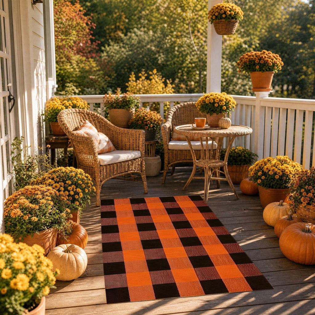 Dpityserensio Halloween Doormat Black Bat and Moon with Striped Border Non-Slip Washable Indoor Outdoor Rug, Vintage Fall Decor