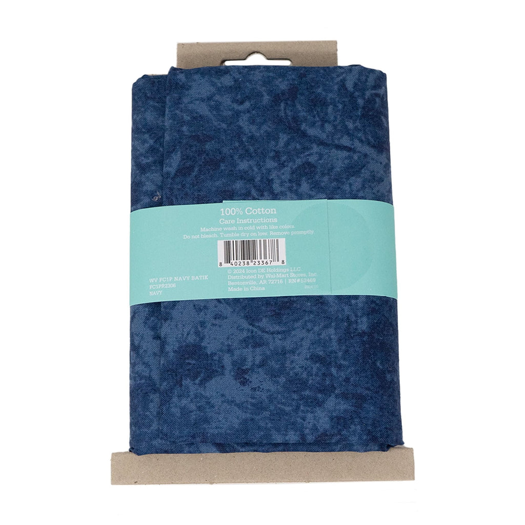 Waverly Inspirations 1 Yard Cut 100% Cotton Prints Fabric, Navy Batik, 44" Wide for Quilting & Sewing
