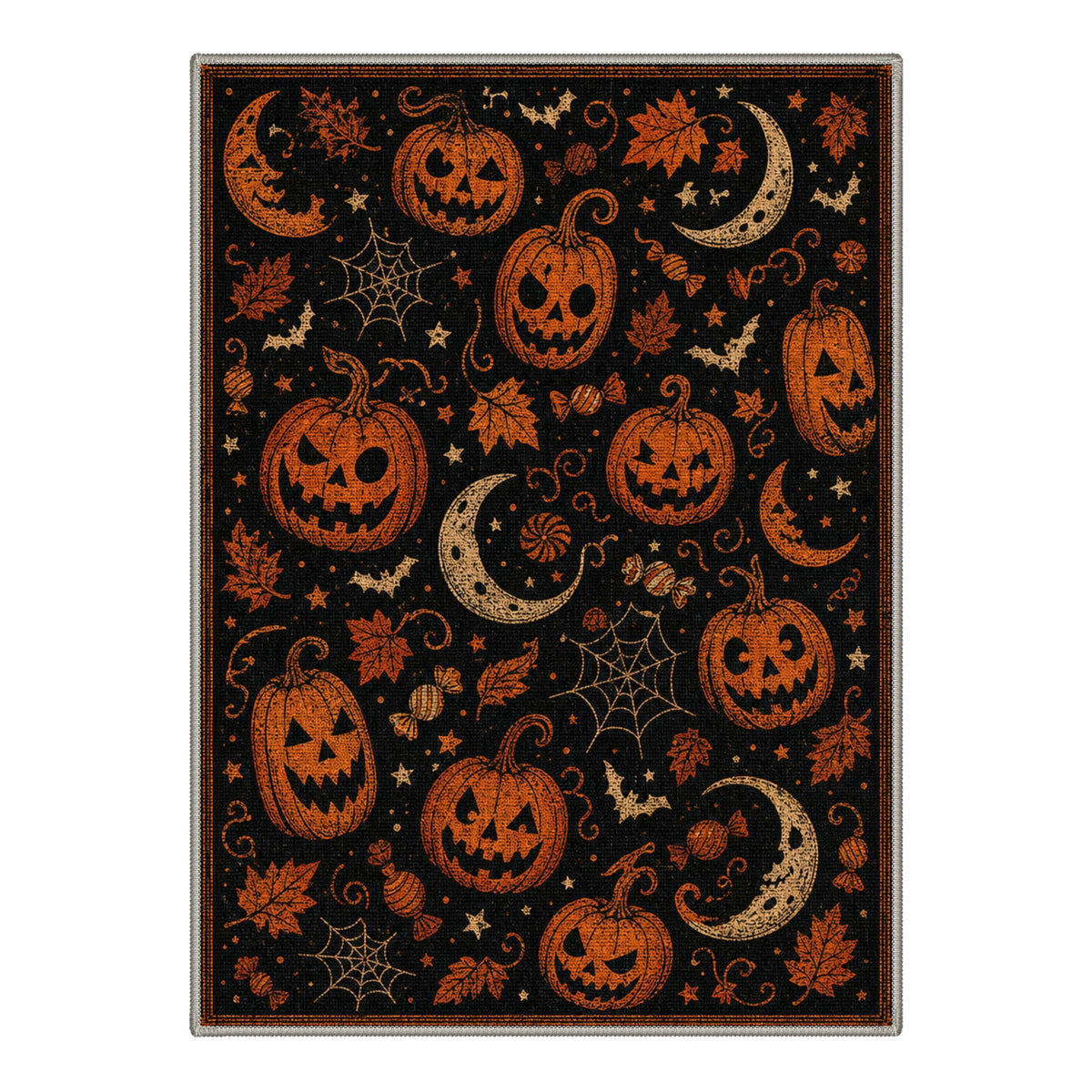 GENIMO 5'x7' Halloween Area Rug for Living Room, Washable Non Slip Soft Vintage Witch Indoor Rug for Bedroom Dining Room Home Office, Retro Sepia